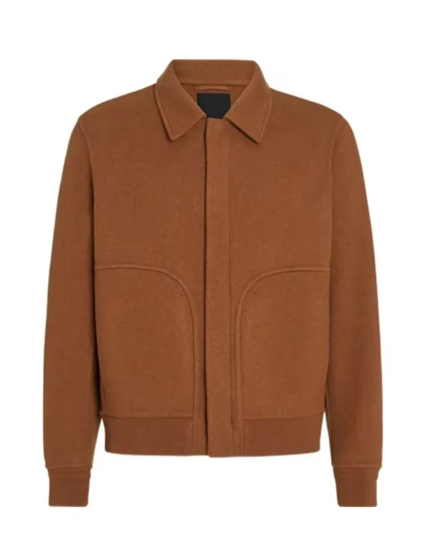 高定男装  杰*亚  秋冬新款 25s  绵羊毛混纺  夹克外套  WT030