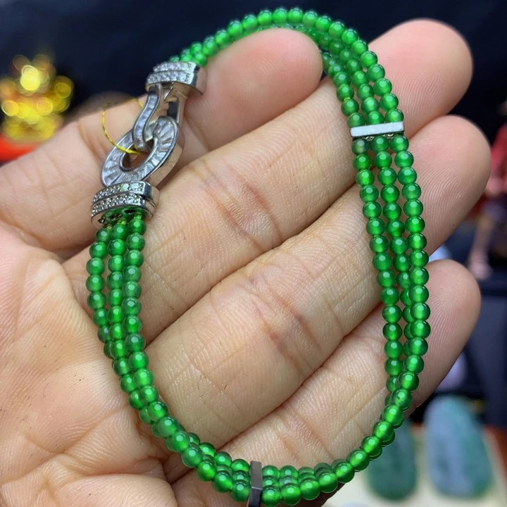 翡翠手链未镶嵌翡翠 2.5*3
