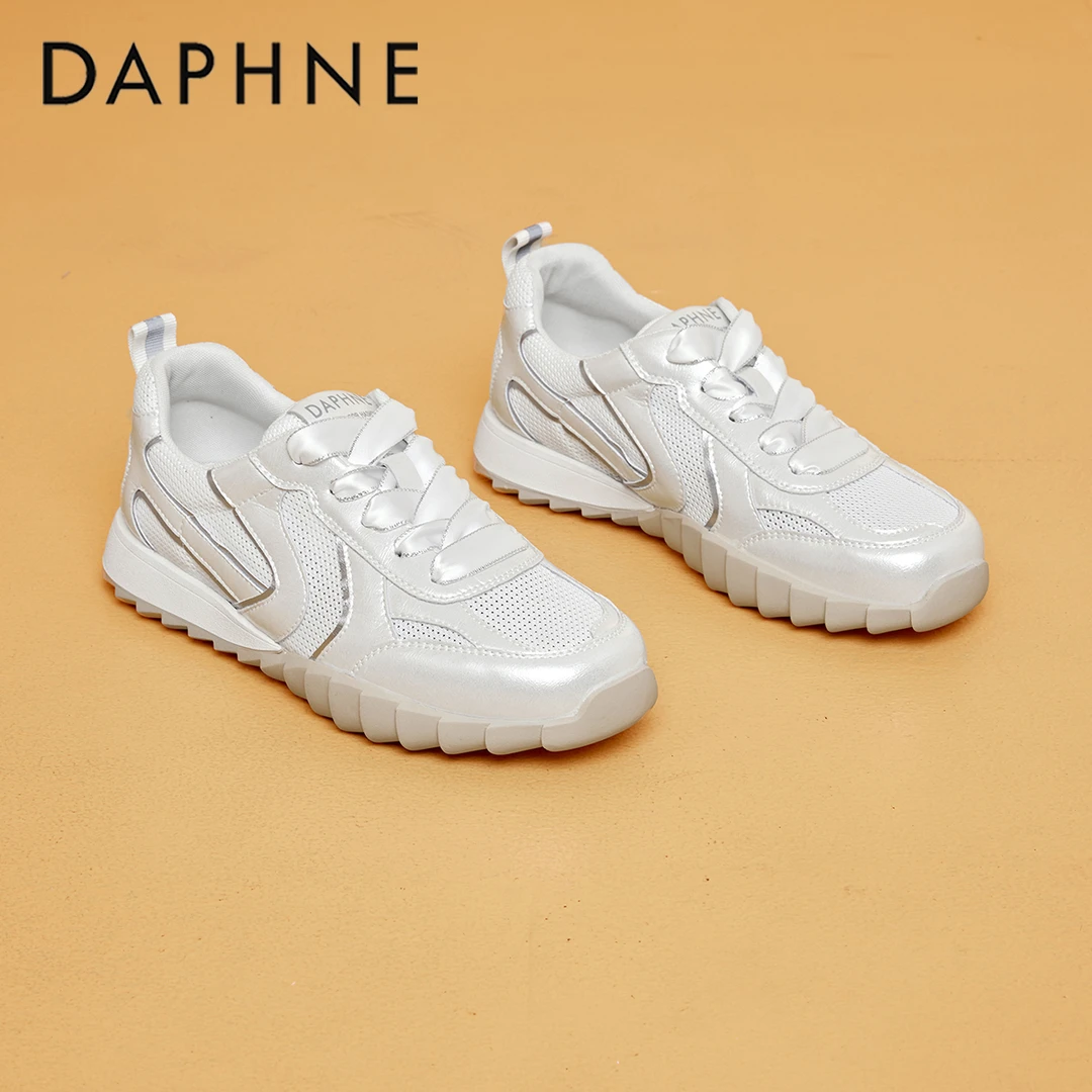 达芙妮芭蕾风银色德训鞋女款2025新款秋季软底女鞋百搭休闲运动鞋