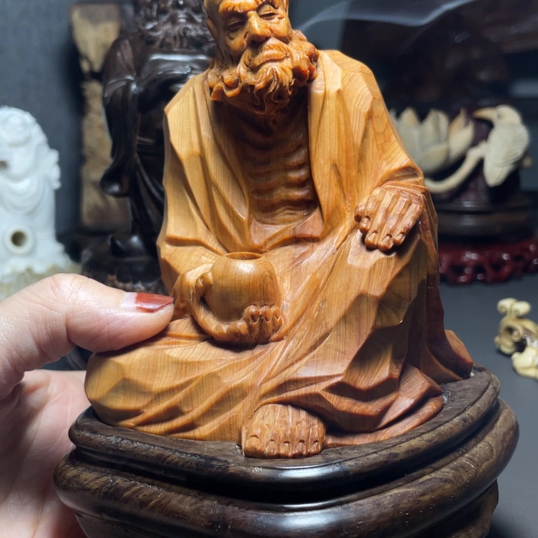 上***克柏木（崖柏）达摩工艺品香炉