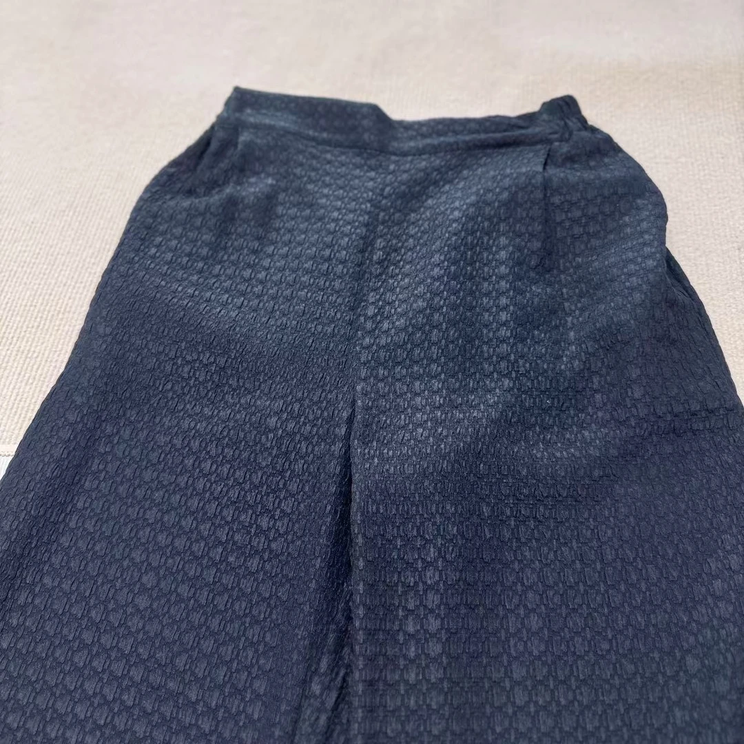 【冠乐皱黑裤】100桑蚕丝 女士新中式显瘦裤