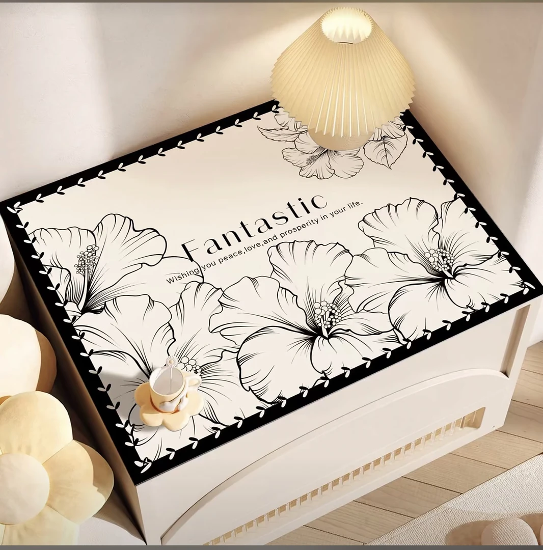 卧室床头柜保护垫轻奢高级感桌布防尘防水洗衣机冰箱盖布垫子遮盖