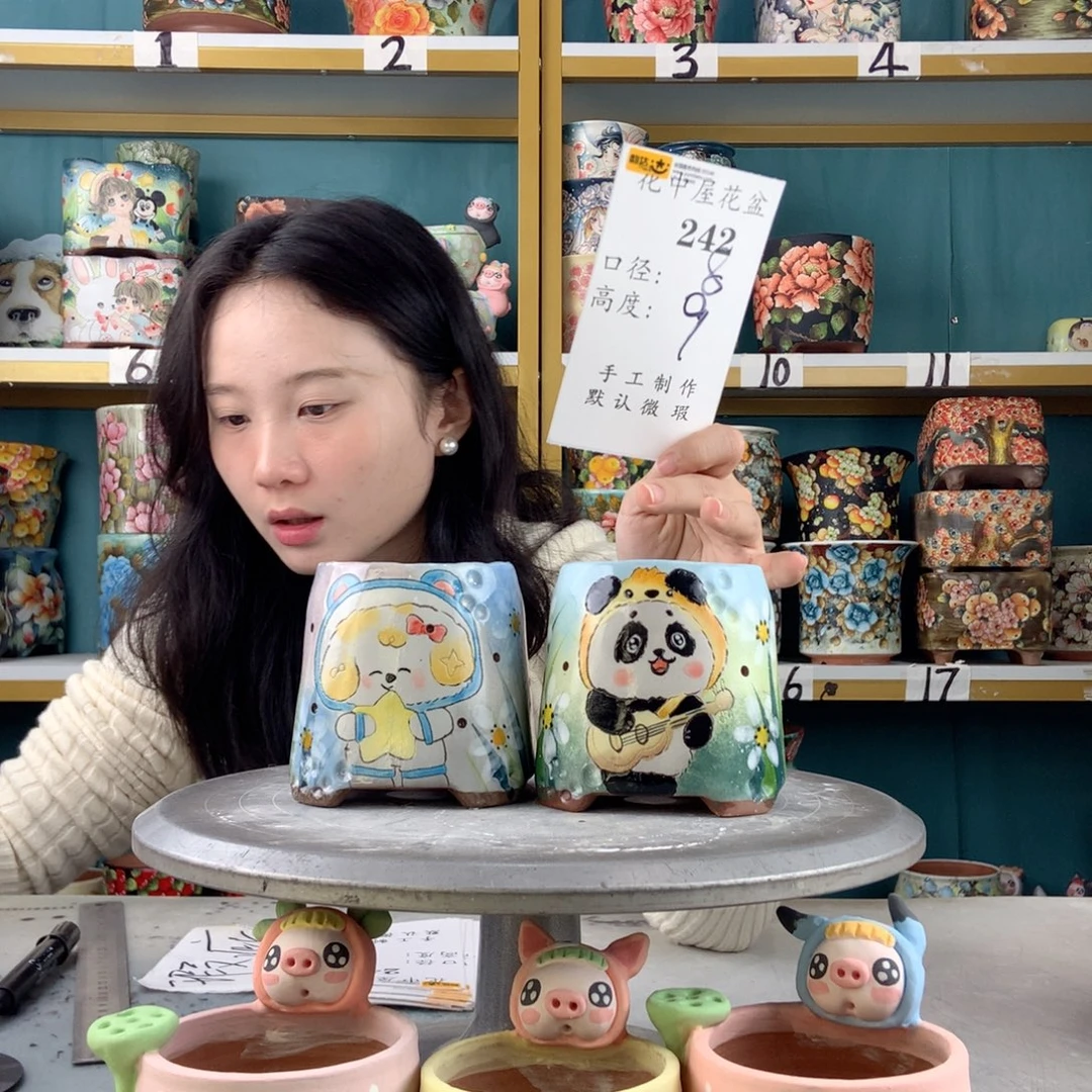 陶景德镇手工花盆242