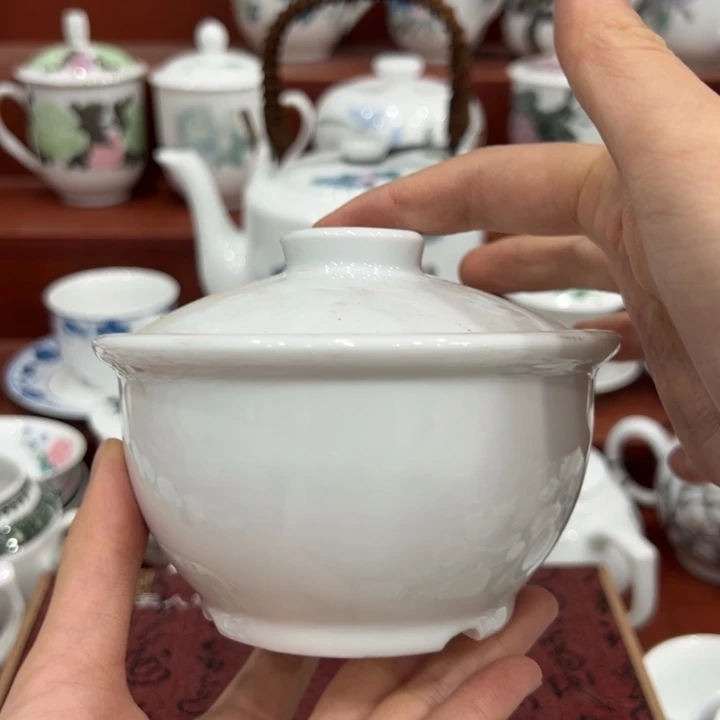 醴陵高温老厂瓷釉下280毫升炖盅微瑕