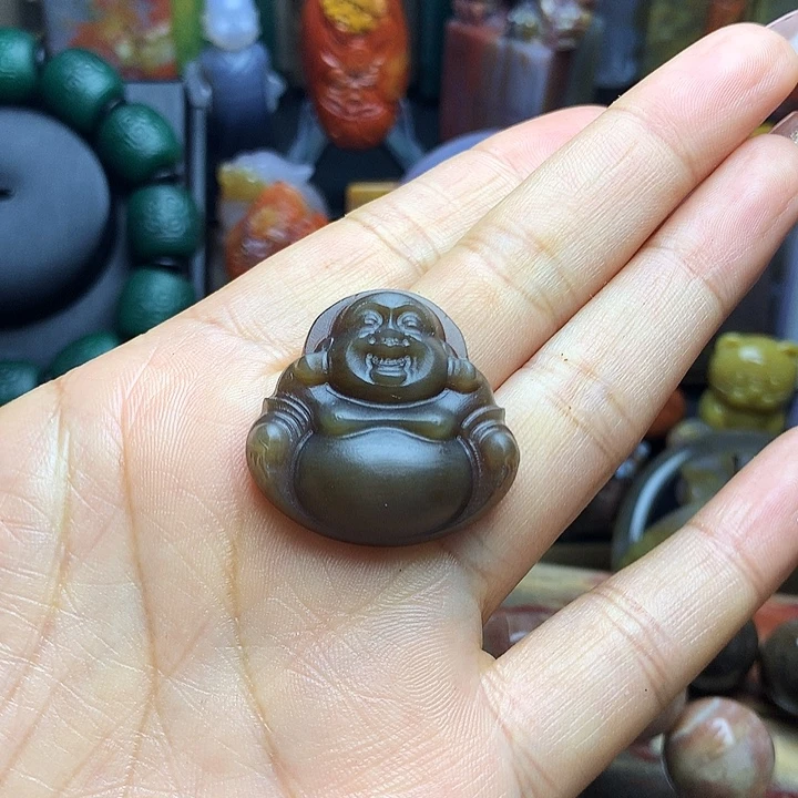 硅化玉未镶嵌吊坠(不含链)玉雕佛牌