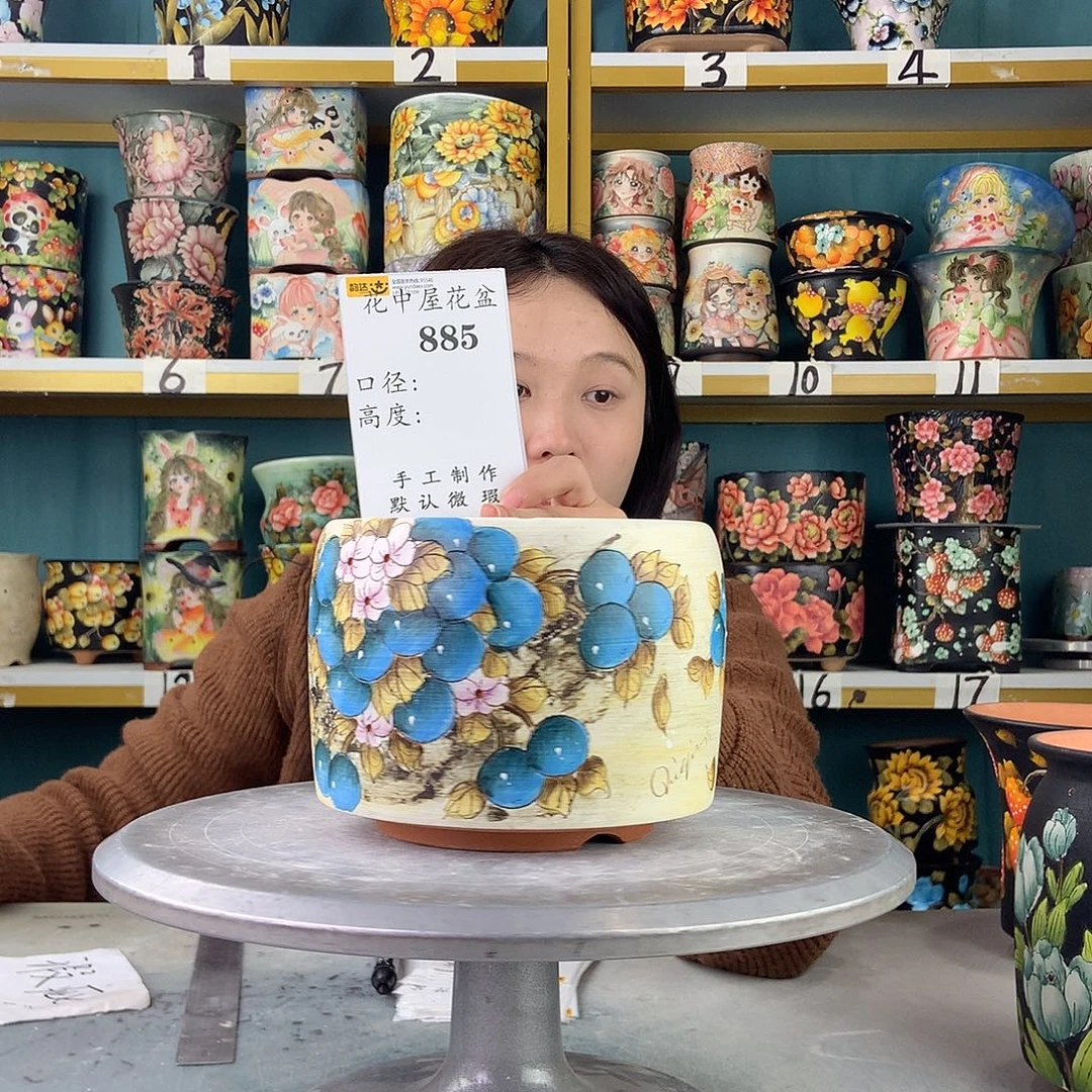 陶景德镇手工花盆885