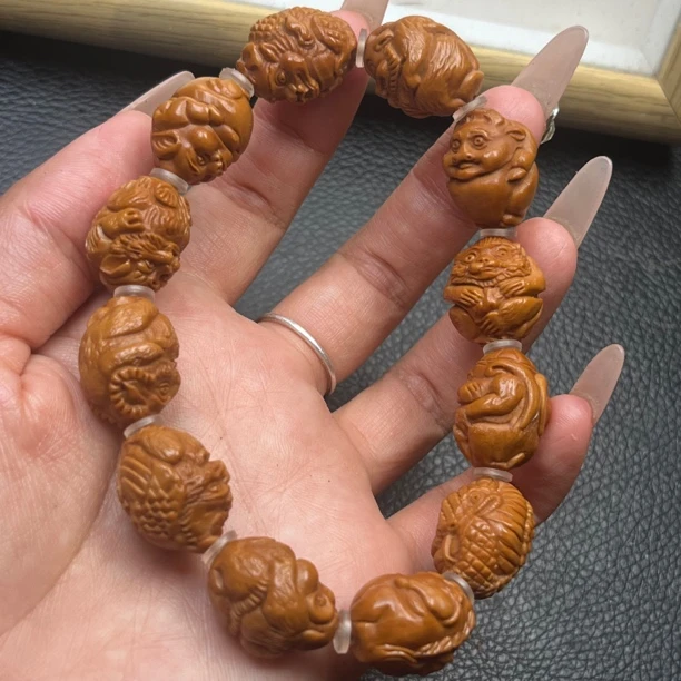 【十二生肖】核橄榄核雕手串吊坠文玩