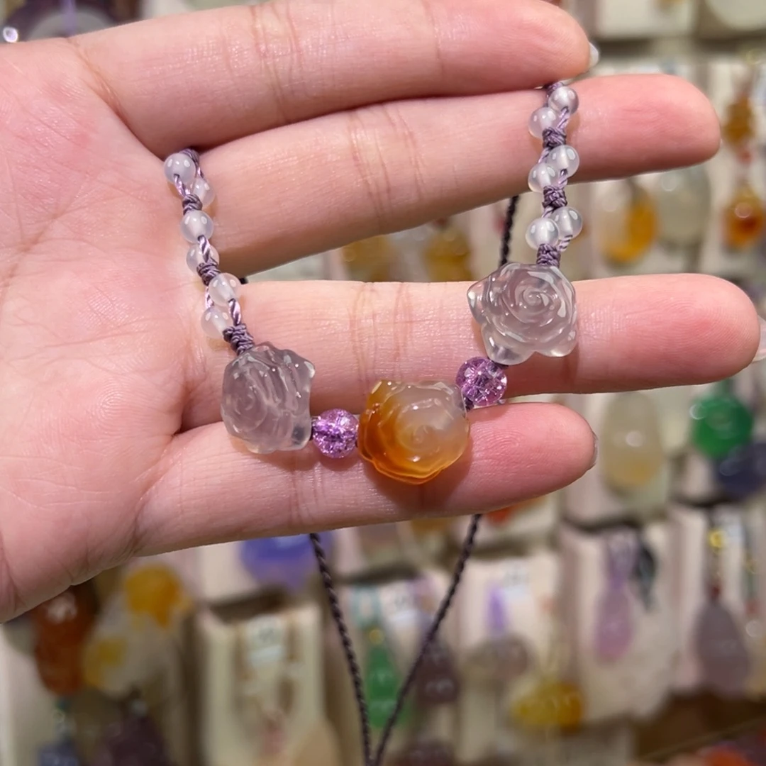 玛瑙/玉髓未镶嵌吊坠(赠链)