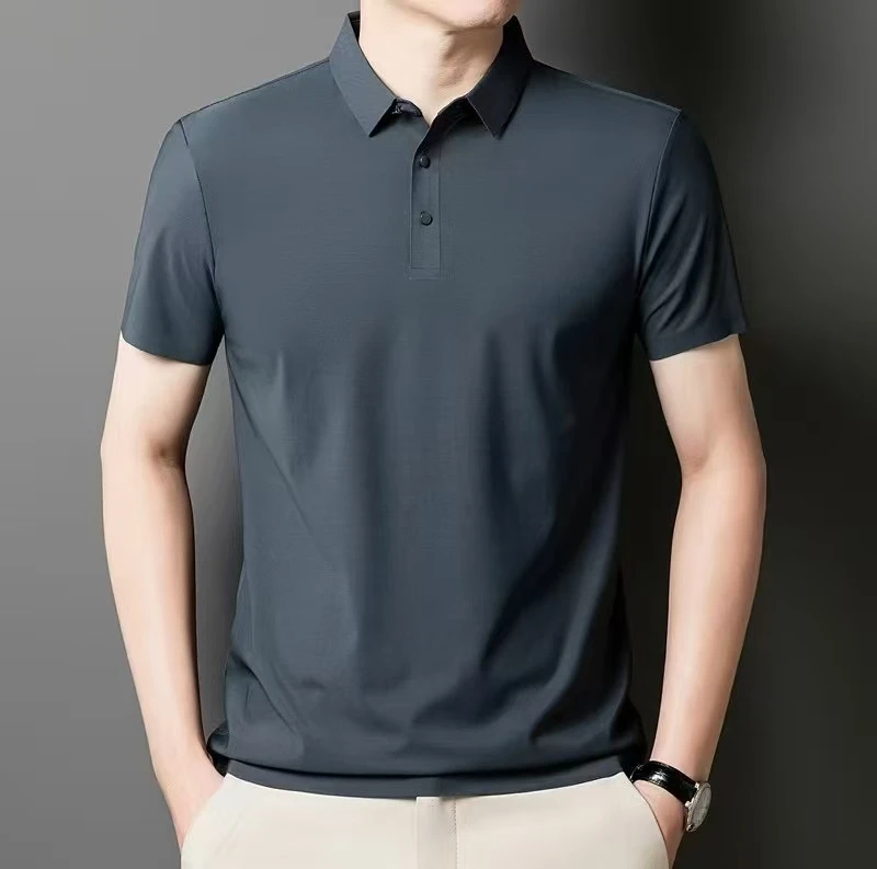 中老年男士夏季Polo衫无痕商务款，