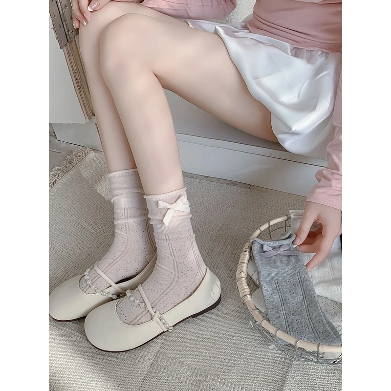 【甜梦】蝴蝶结|春夏ins百搭jk日系韩系芭蕾风甜美饰品袜网眼堆堆袜