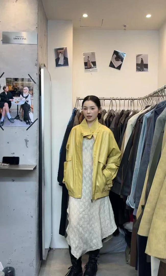 米古古AB #ABOUT.INS 236 #福 法式立领皮感宽松外套
