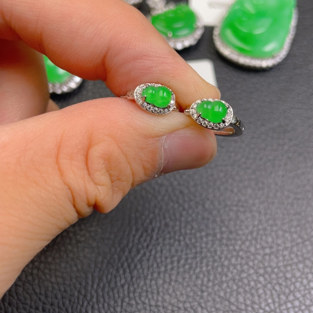 翡翠银S925镶嵌吊坠(不含链)