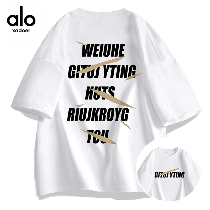 Aloxadoer7A抗菌夏季新款潮牌美式纯棉男士短袖百搭潮流宽松半袖