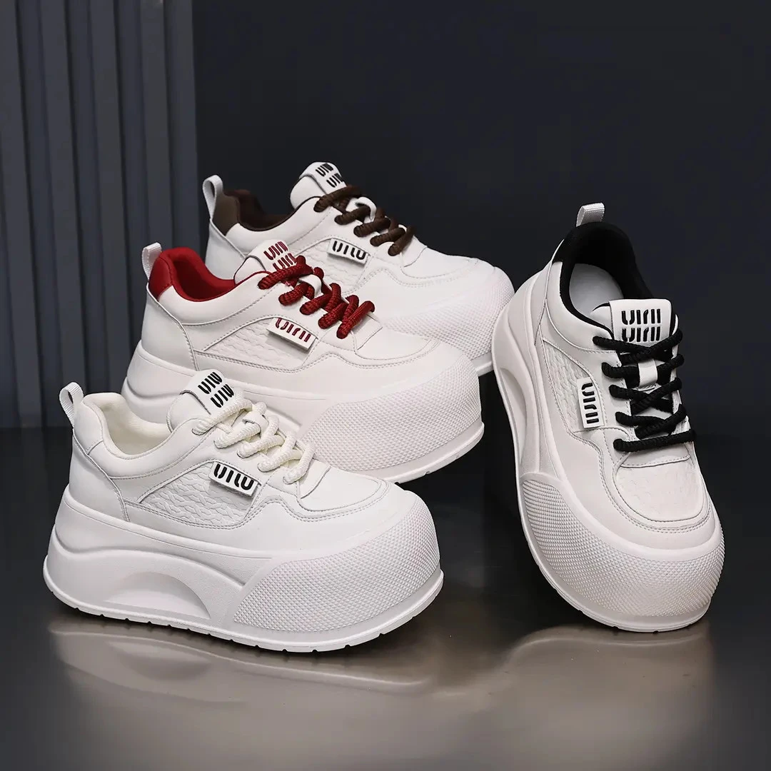 殊彩7CM厚底增高小白鞋女2025秋新款小个子松糕运动休闲鞋板鞋潮