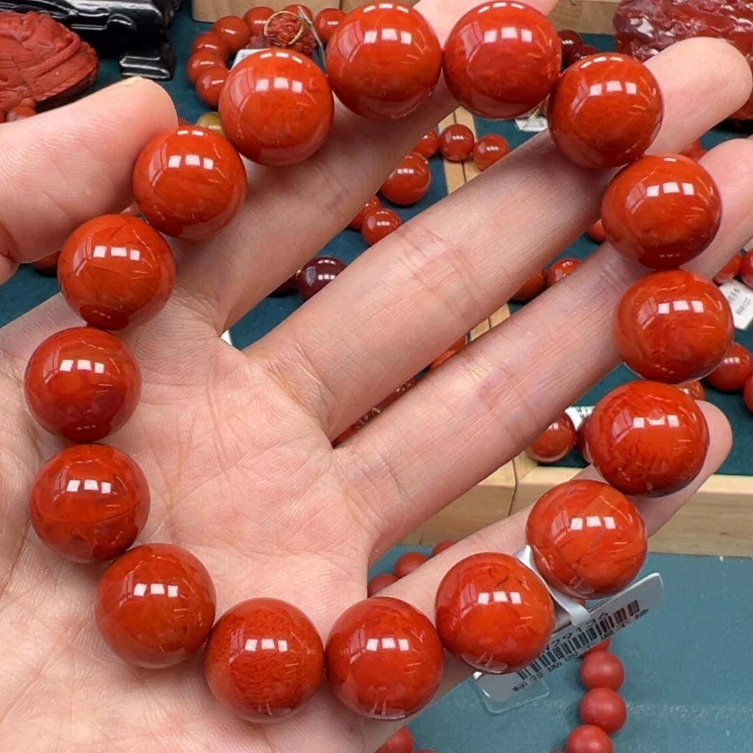 未镶嵌手串南红玛瑙瓦西火焰纹13mm