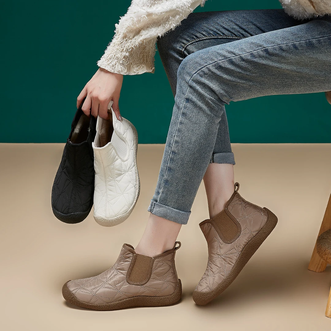 470棉鞋女2024新款冬季宇航布料真毛高帮舒适轻盈休闲女鞋