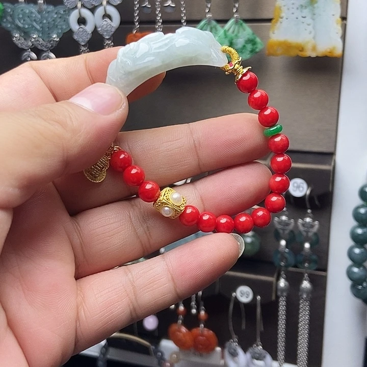 翡翠银S925镶嵌耳饰品质珠宝