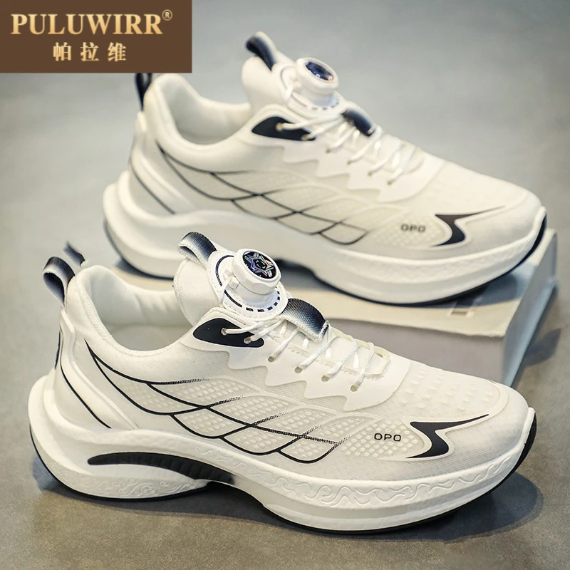 旋转扣男鞋2025新款夏季小白百搭休闲运动跑步气垫减震老爹鞋韩版