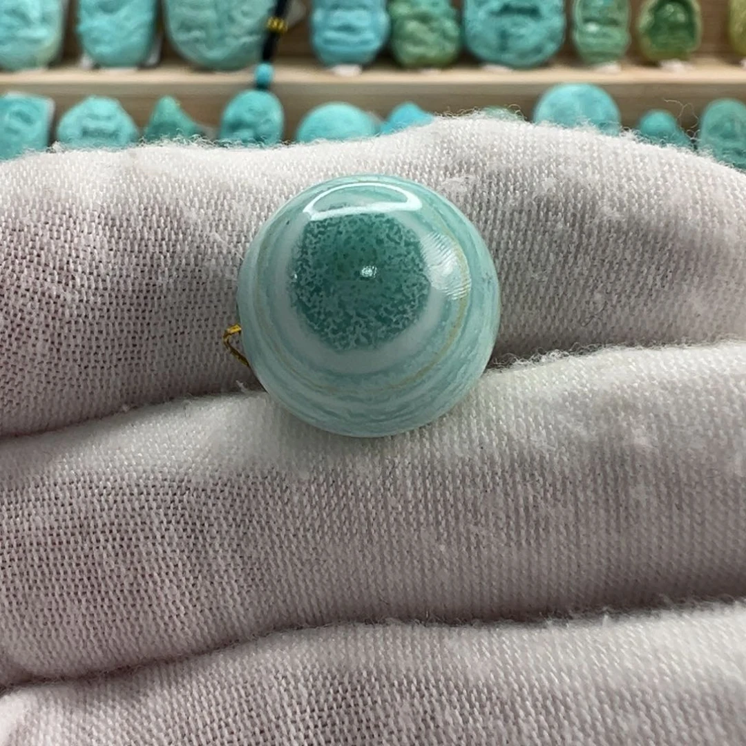 未镶嵌绿松石圆珠15.1mm
