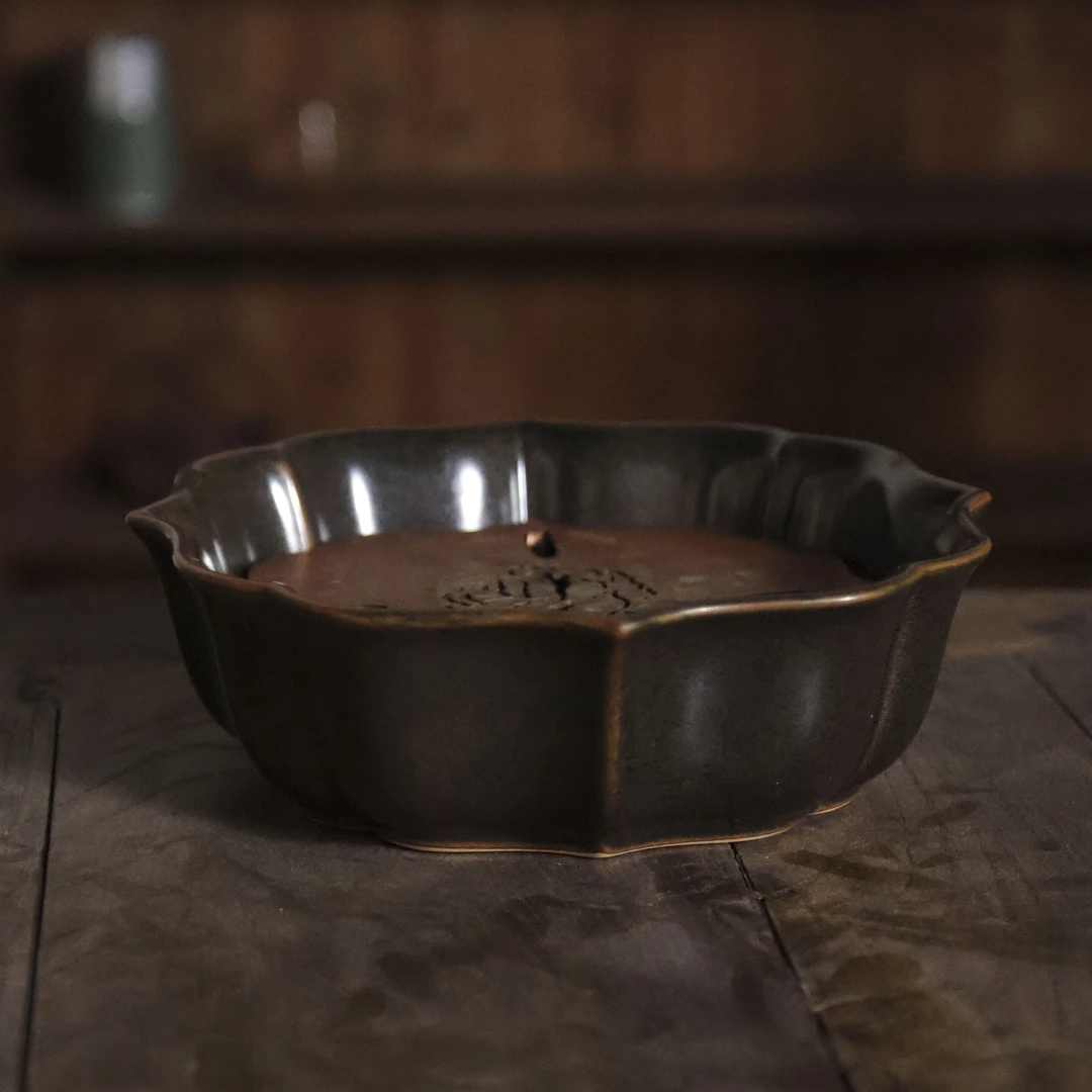 纳兰 -陶瓷花口建水复古创意家用款茶具茶道（Q0392）