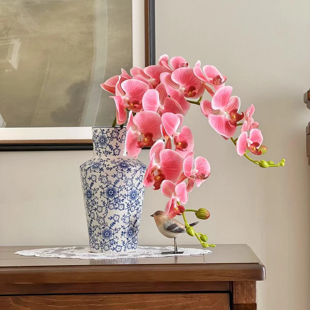 国风手感保湿仿真蝴蝶兰办公室会议室家居摆件