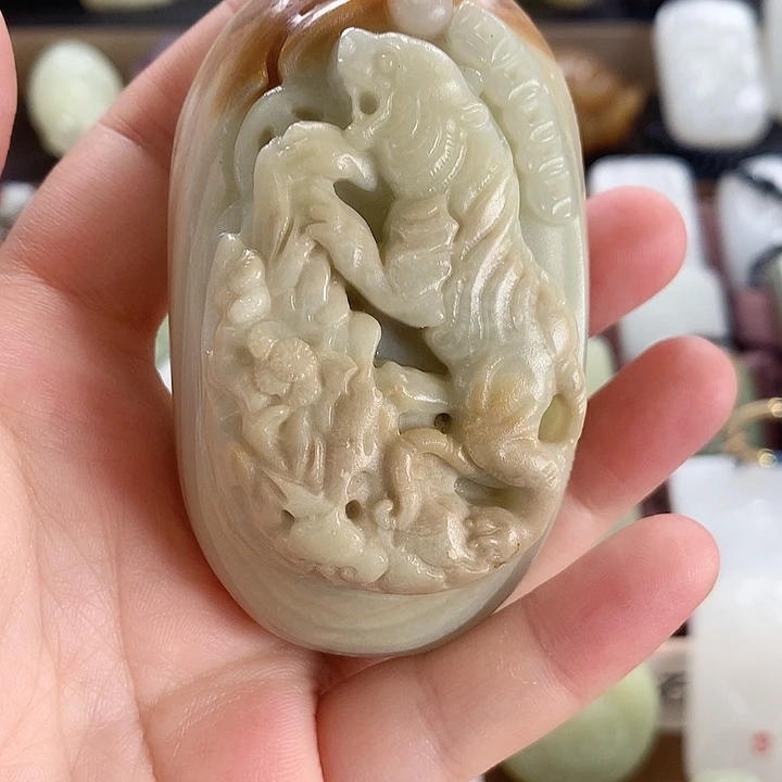 长石玉未镶嵌牌子方解石玉