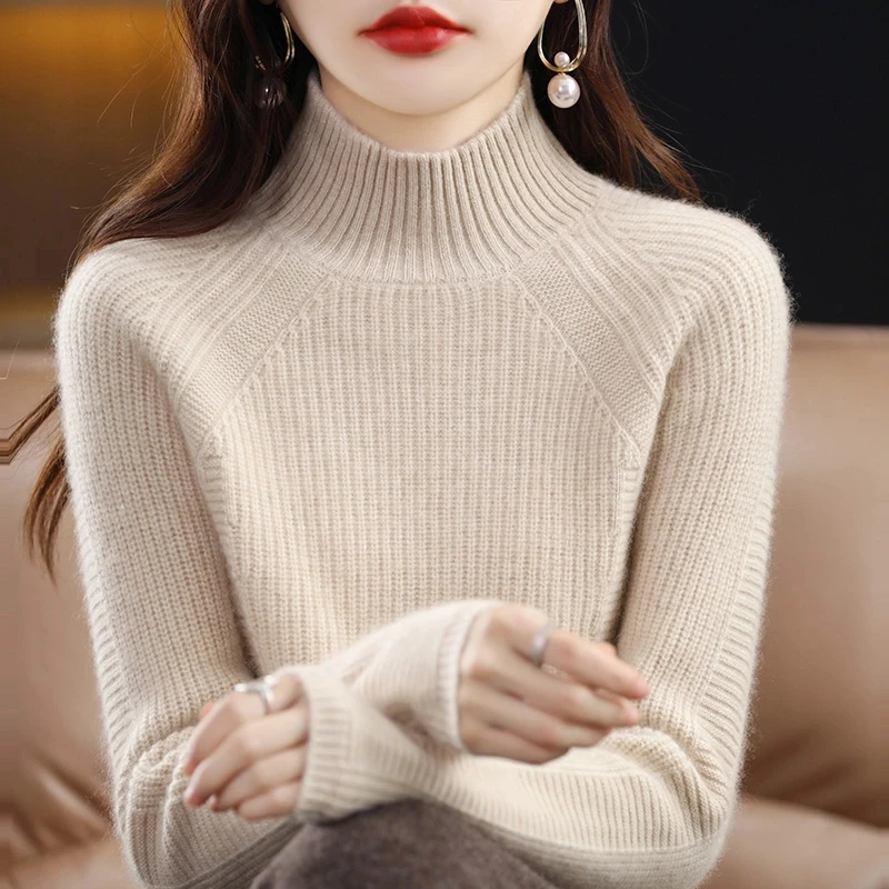 重磅100羊绒！秋冬新款加厚纯羊绒时尚百搭优雅针织打底衫女