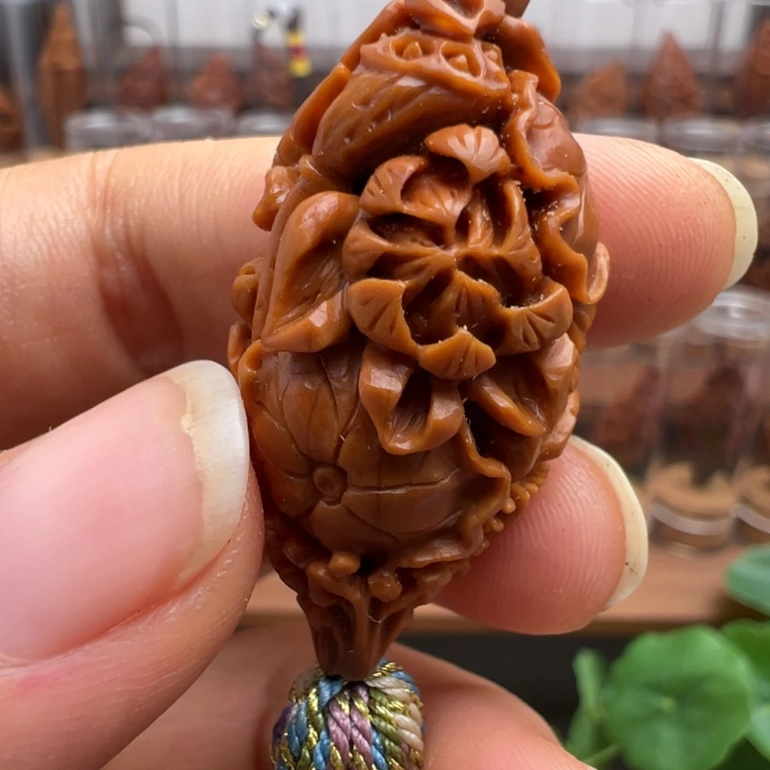 橄榄核手串/手链镂空荷花