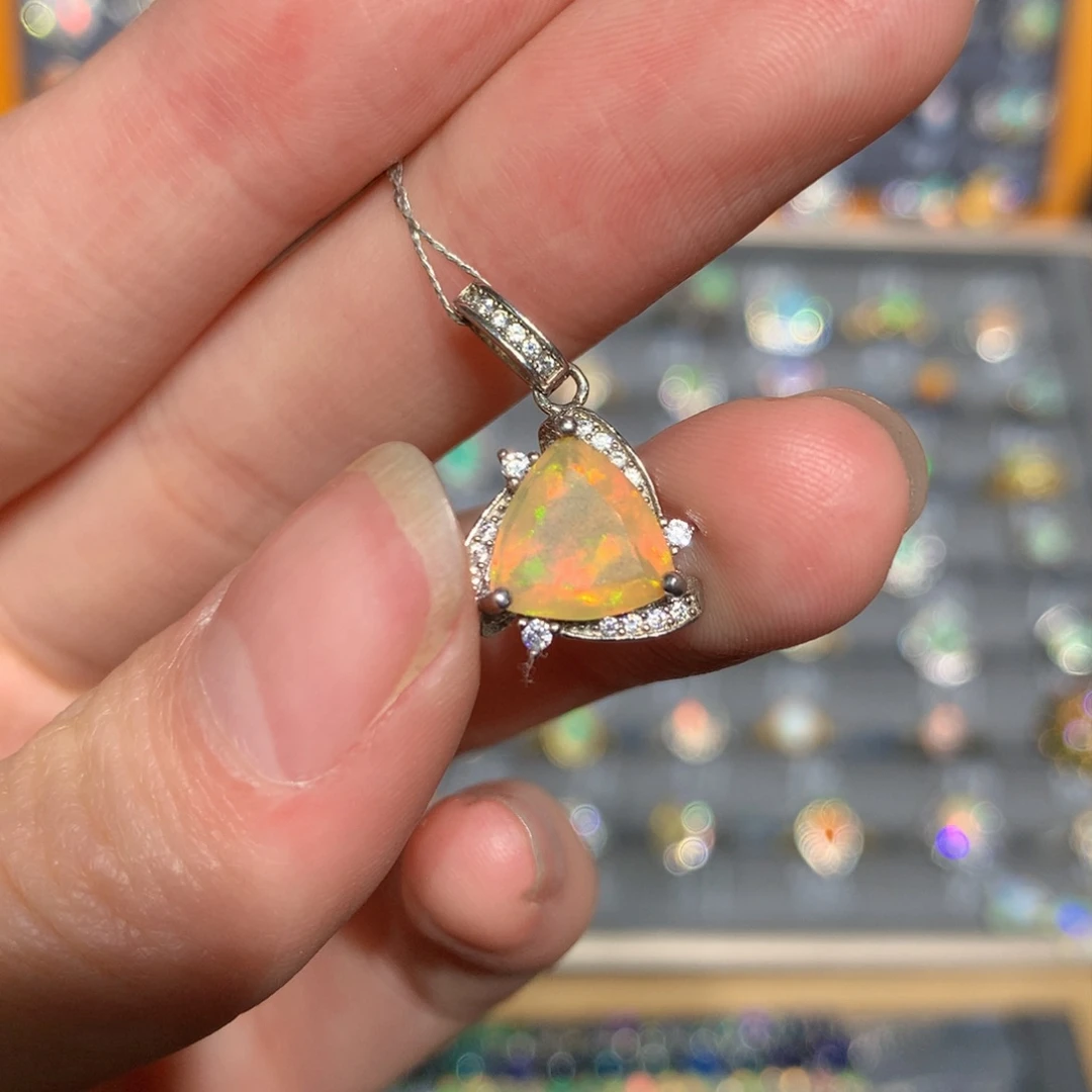 银S925镶嵌欧泊吊坠t