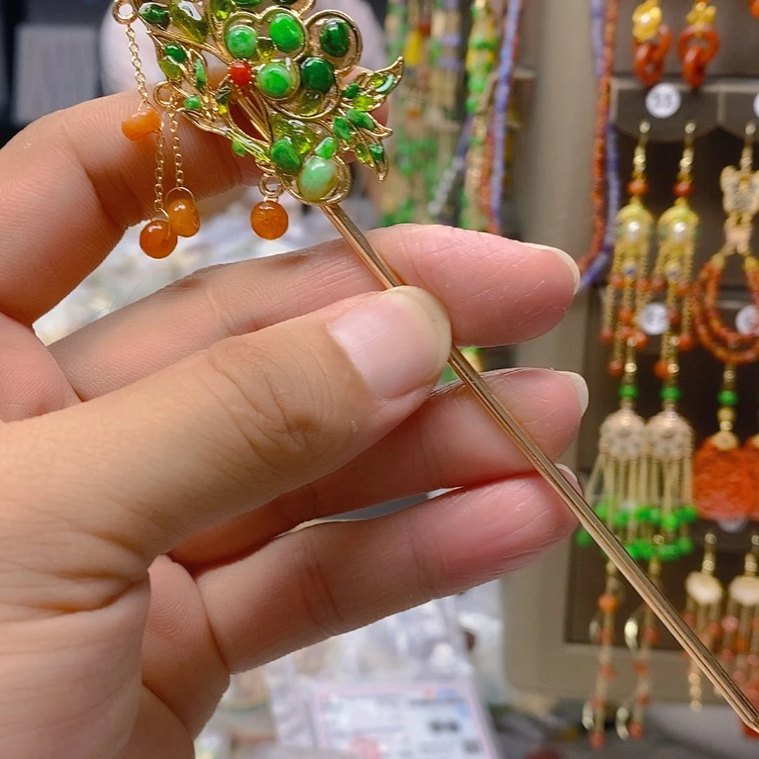 翡翠合金耳饰翡翠