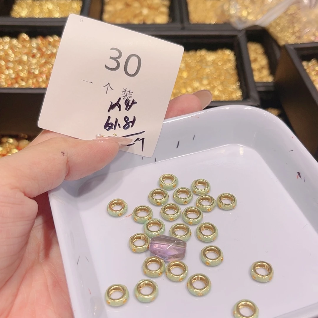 紫晶珠宝半成品银S925镀金镶嵌30