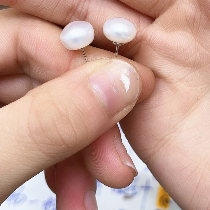 淡水珍珠耳饰银S925镶嵌有****水