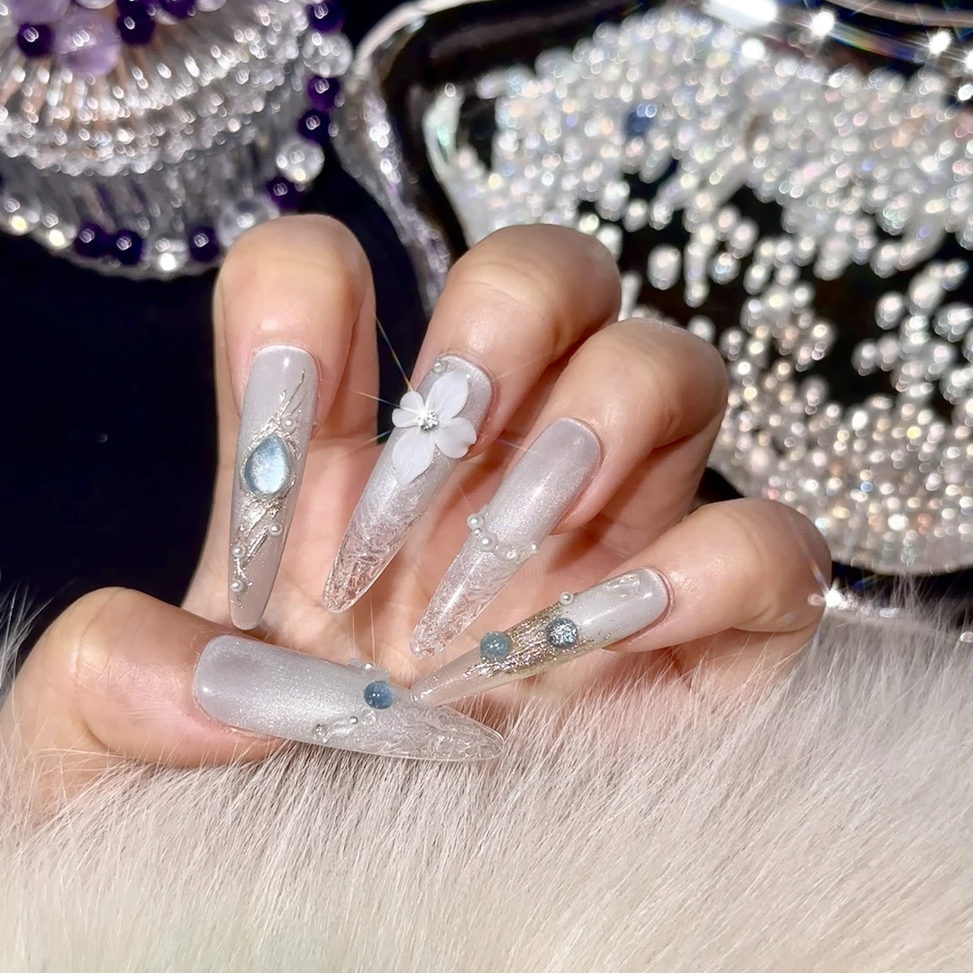 【月落星河】新款仙仙儿纯欲落泪风纯手工穿戴甲