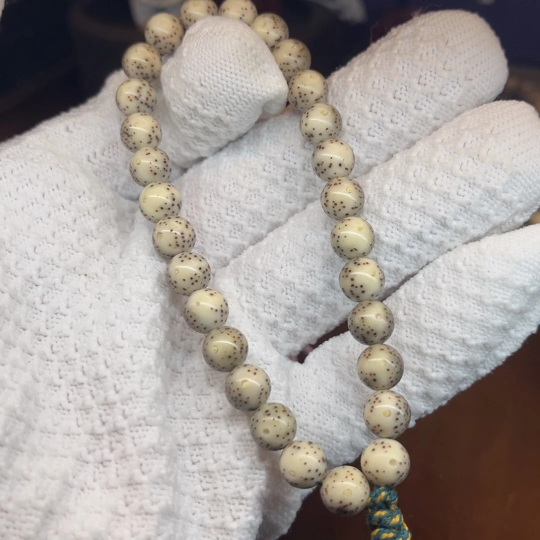 星月菩提把件卡8眼睛留白绿背散星圆珠手持