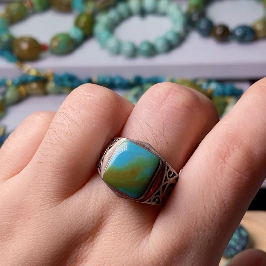 银S925镶嵌绿松石颈饰