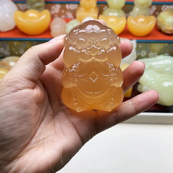 E***子石材貔貅手把摆件