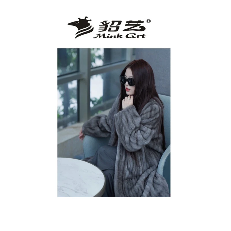 貂艺 王牌ACE | 【摩登之旅】 进口北美原色铁灰抽刀 v领南瓜袖水貂