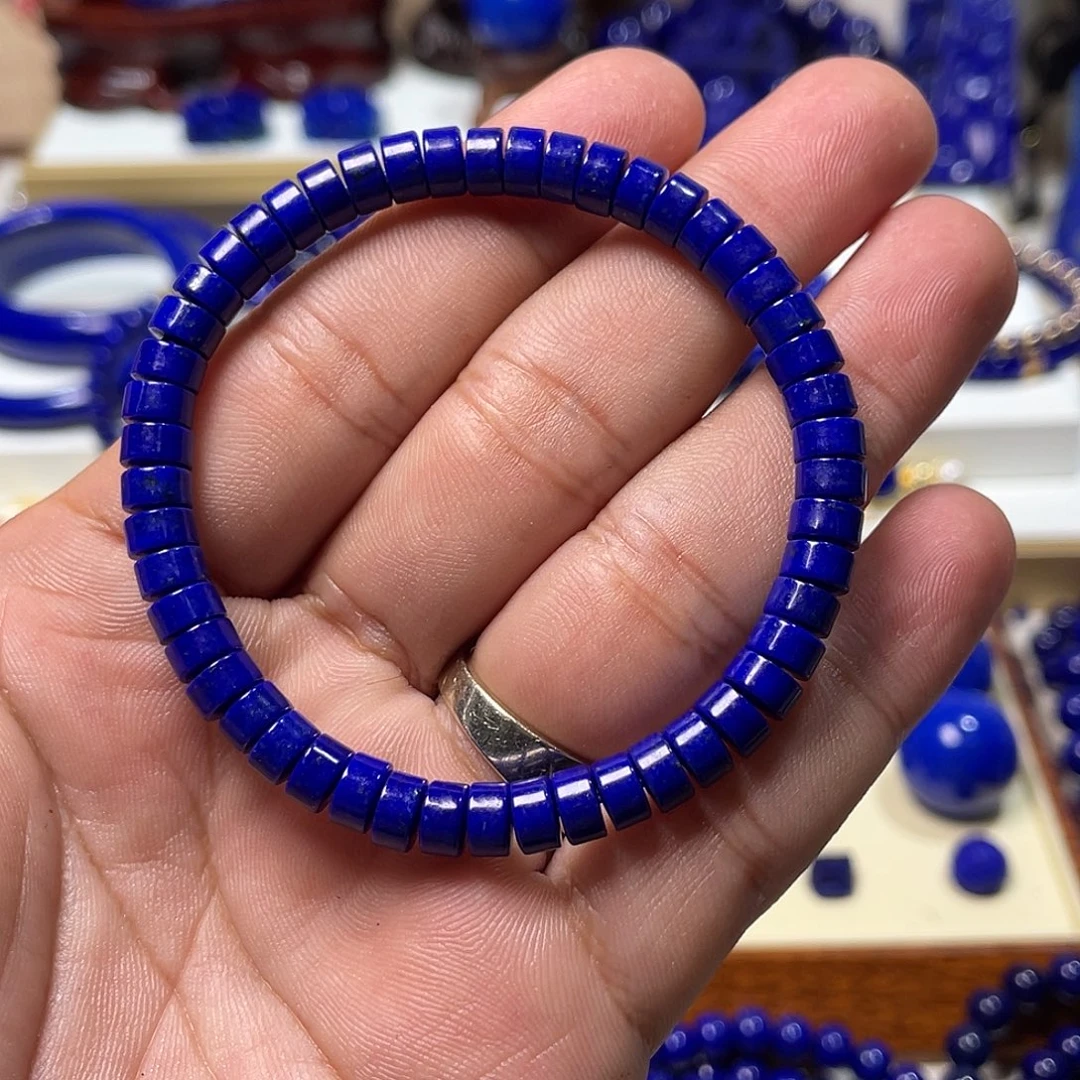 青金石未镶嵌精品药片6mm手串