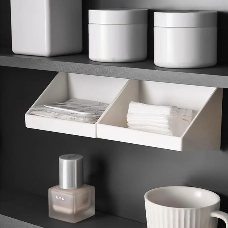 镜柜收纳盒宿舍卫生间化妆品口红置物架斜口整理盒浴室镜柜分隔