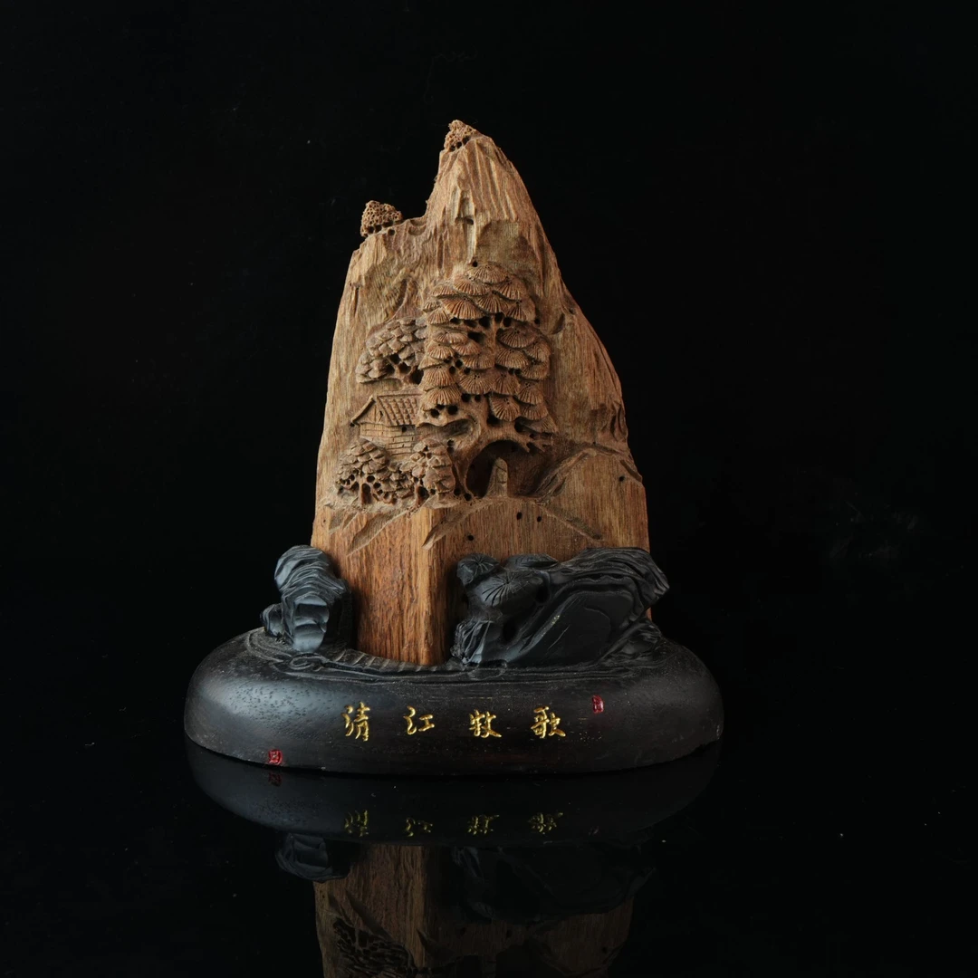 A2975 加雅不拉清江牧歌沉香摆件 21x19x11.8cm  225.2g