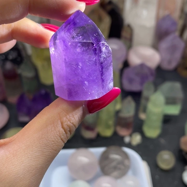 6紫水柱未镶嵌水晶天然水晶