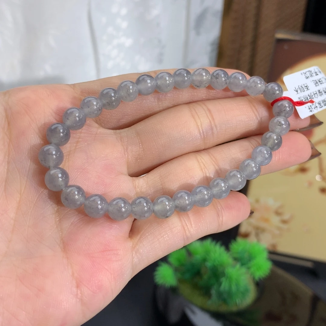 未镶嵌手串翡翠卡6.5冰胶乌鸡手串