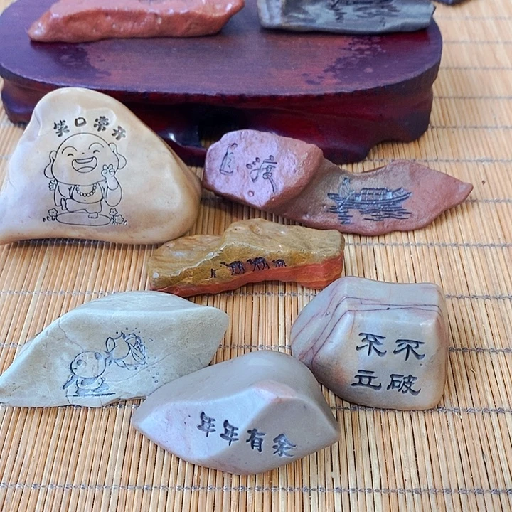 幽***儿原石雕刻工艺品手把摆件