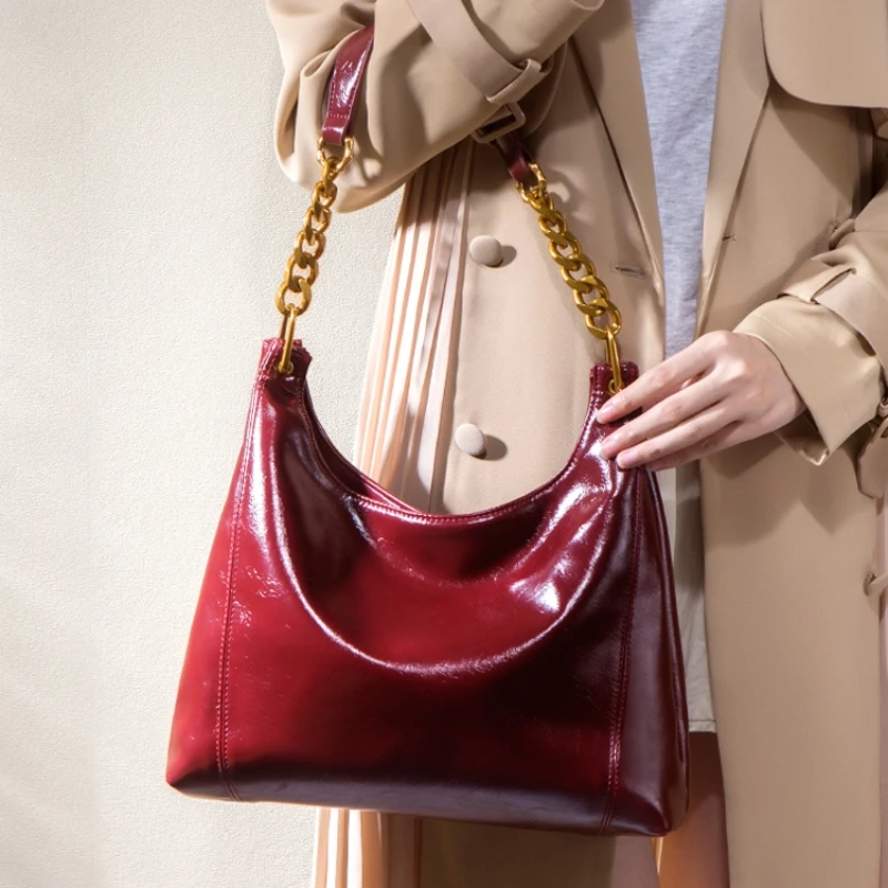 高级感托特包大容量女包包2025新款单肩腋下包红色结婚包包新娘包