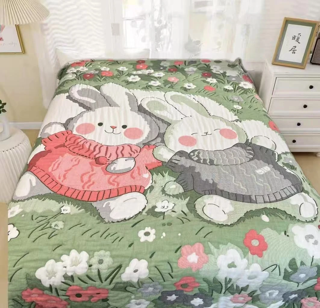 【躺平兔】150*200纯棉多层加厚泡芙被