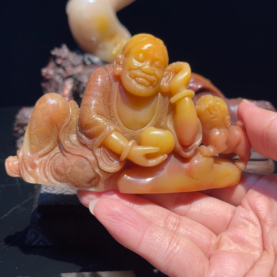 北***光寿山石玄关书房艺术品家居摆件