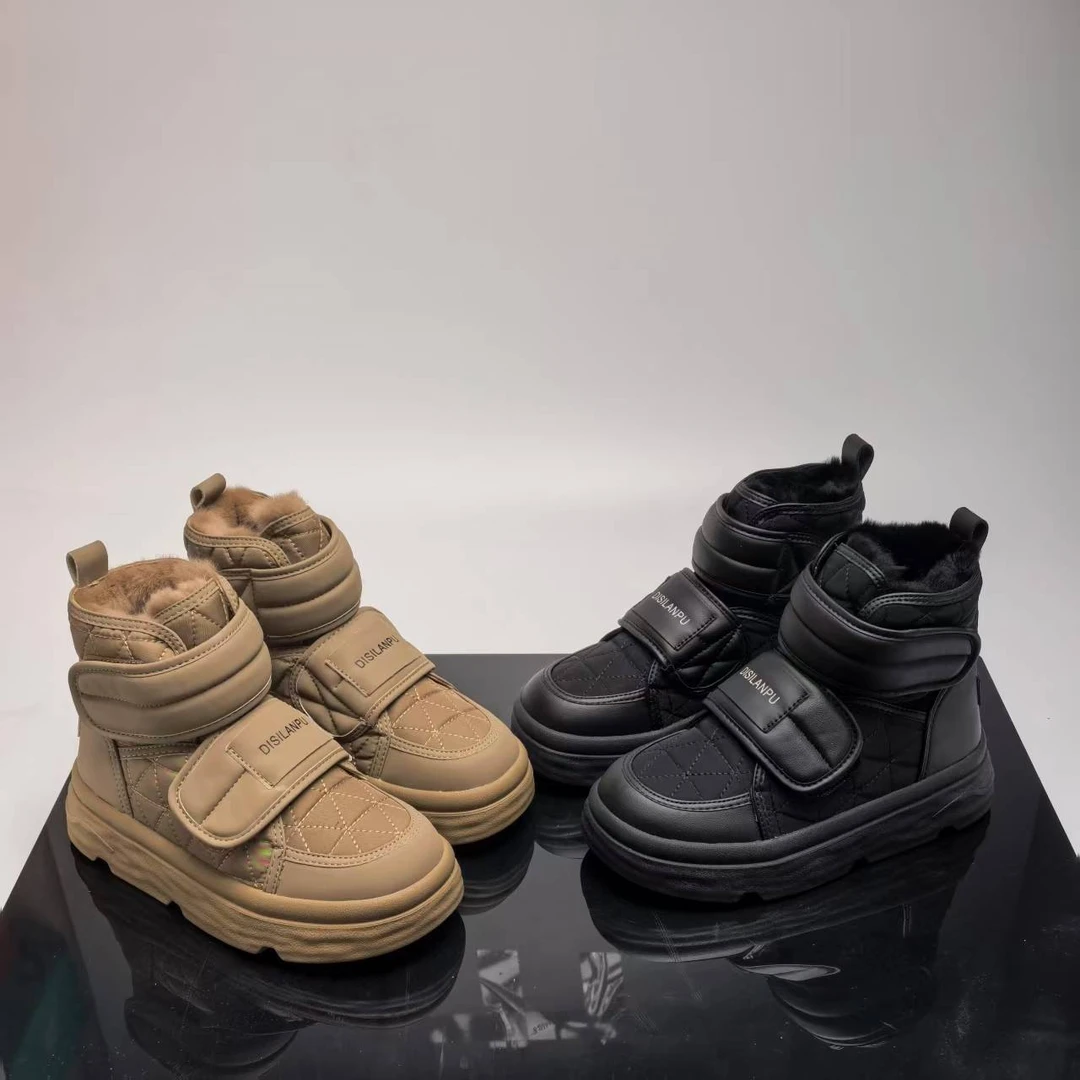 冬季加绒加厚雪地靴短靴真皮北方防滑棉鞋女鞋 817