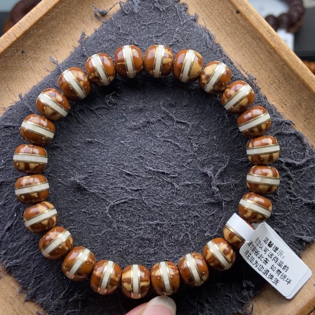 紫金鼠手串10mm纯肉花皮镶嵌腰带