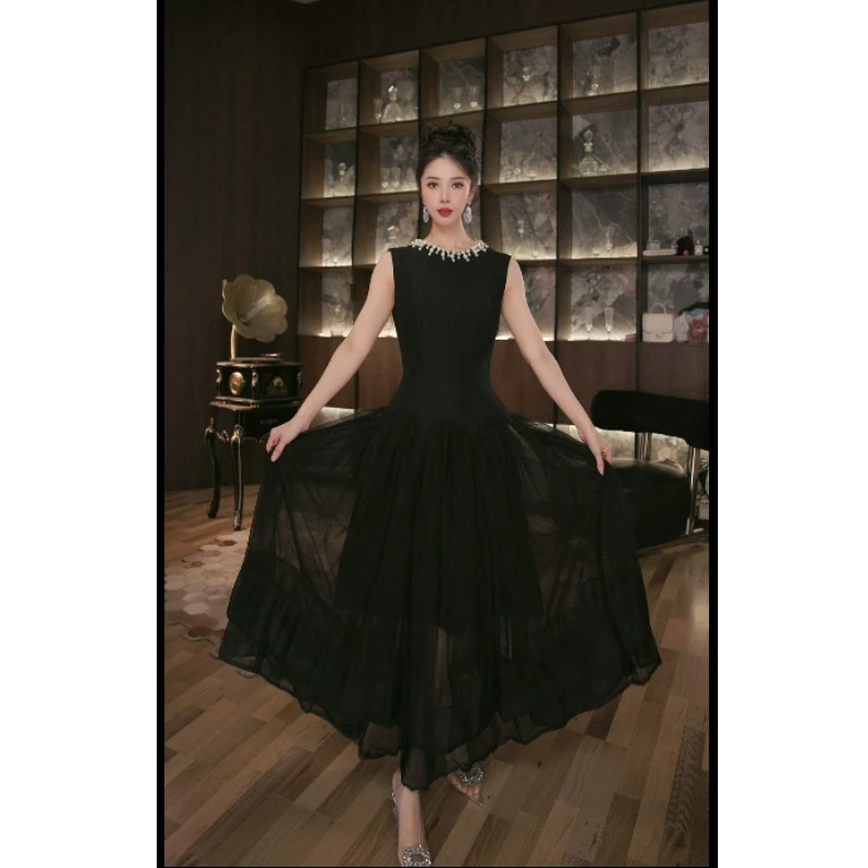 六爻定制 法式赫本风名媛显瘦优雅时尚连衣裙 9883