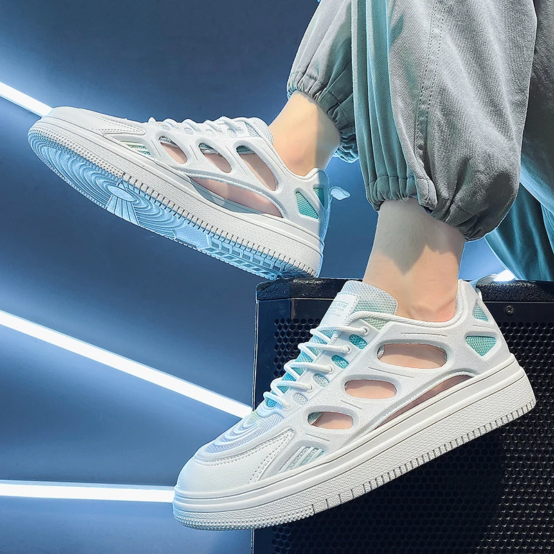 凉鞋男士2025新款夏季外穿防臭洞洞鞋户外运动休闲开车包头沙滩鞋